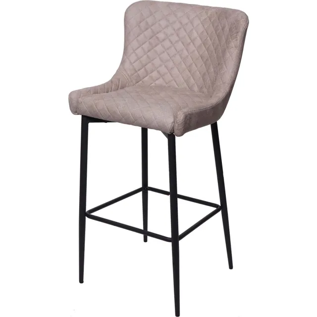 MCW Barkruk MCW-H79, barkruk tegenkruk, vintage metalen voetensteun ~ stof/textiel grijs