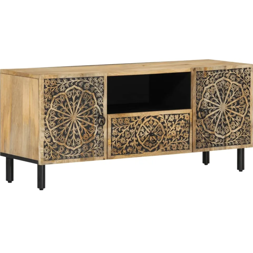 vidaXL Tv-meubel 105x33x46cm massief mangohout Bruin