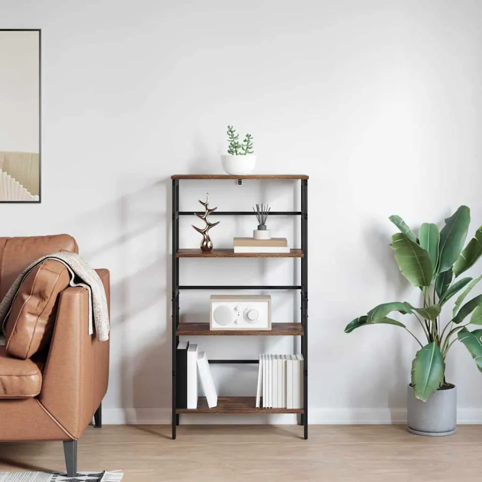 vidaXL Boekenkast 3-laags 60 x 29,5 x 115 cm Bewerkt hout bruin, foto 3