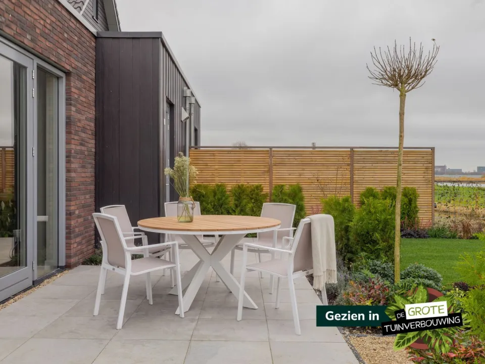 Bellagio tuinmeubelen Bellagio Fidenza dining tuintafel ø126cm wit, foto 3