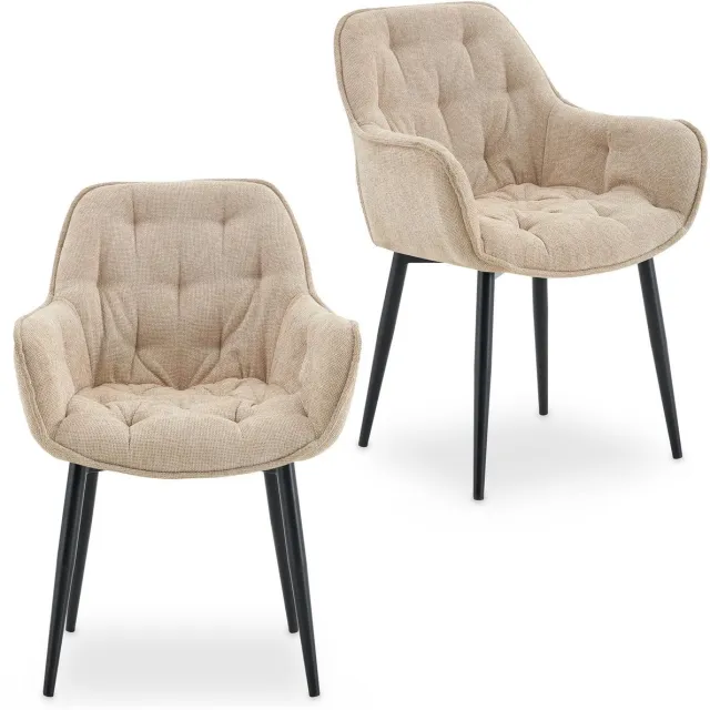 IDIMEX Eetkamerstoelen ARDEN, set van 2 – beige