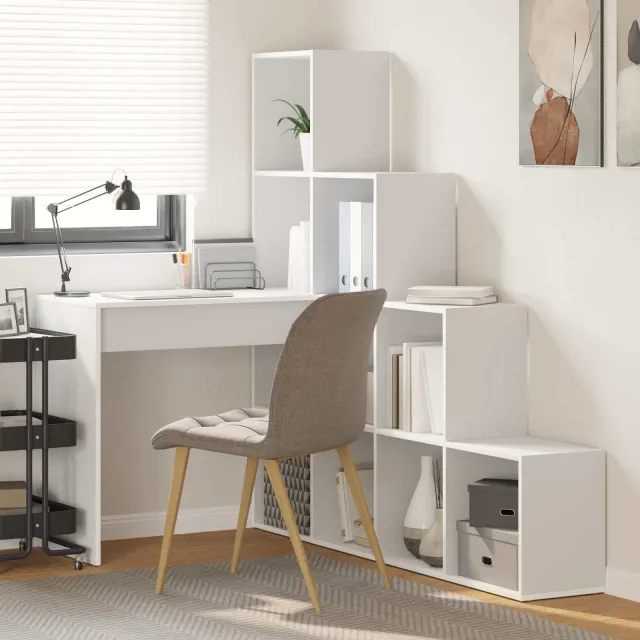 vidaXL Hoekbureau Wit 101,5 x 149,5 x 149,5 cm Bewerkt hout, foto 2