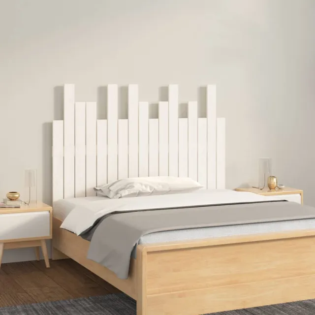 vidaXL Hoofdbord wandmontage 108x3x80 cm massief grenenhout wit