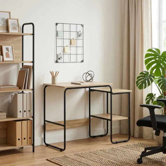 vidaXL Bureau met opbergruimte Sonoma Eiken 100 x 50 x 75 cm, foto 2