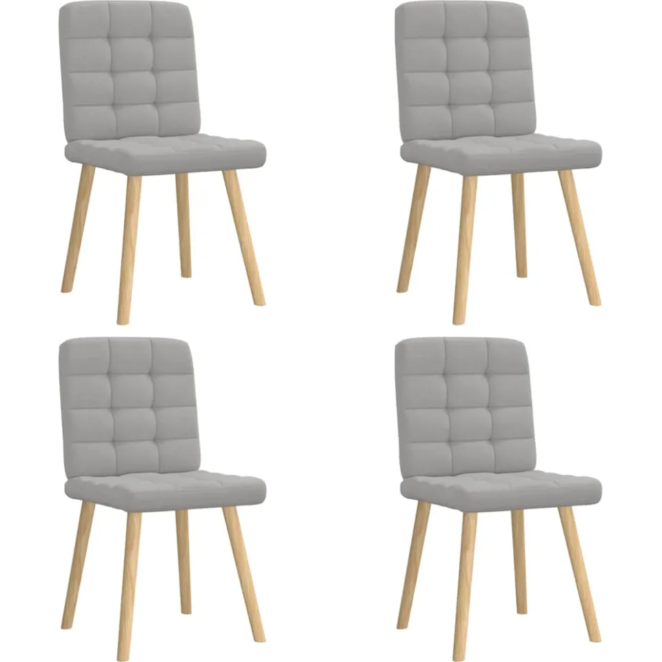 vidaXL Eetkamerstoelen 4 st stof wolk grijs, foto 3