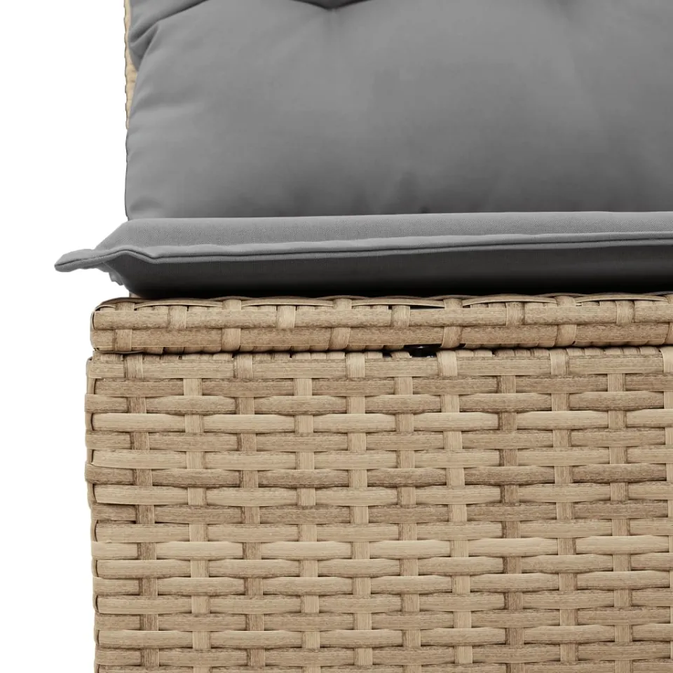 vidaXL 9-delige Loungeset met kussens poly rattan beige, foto 4