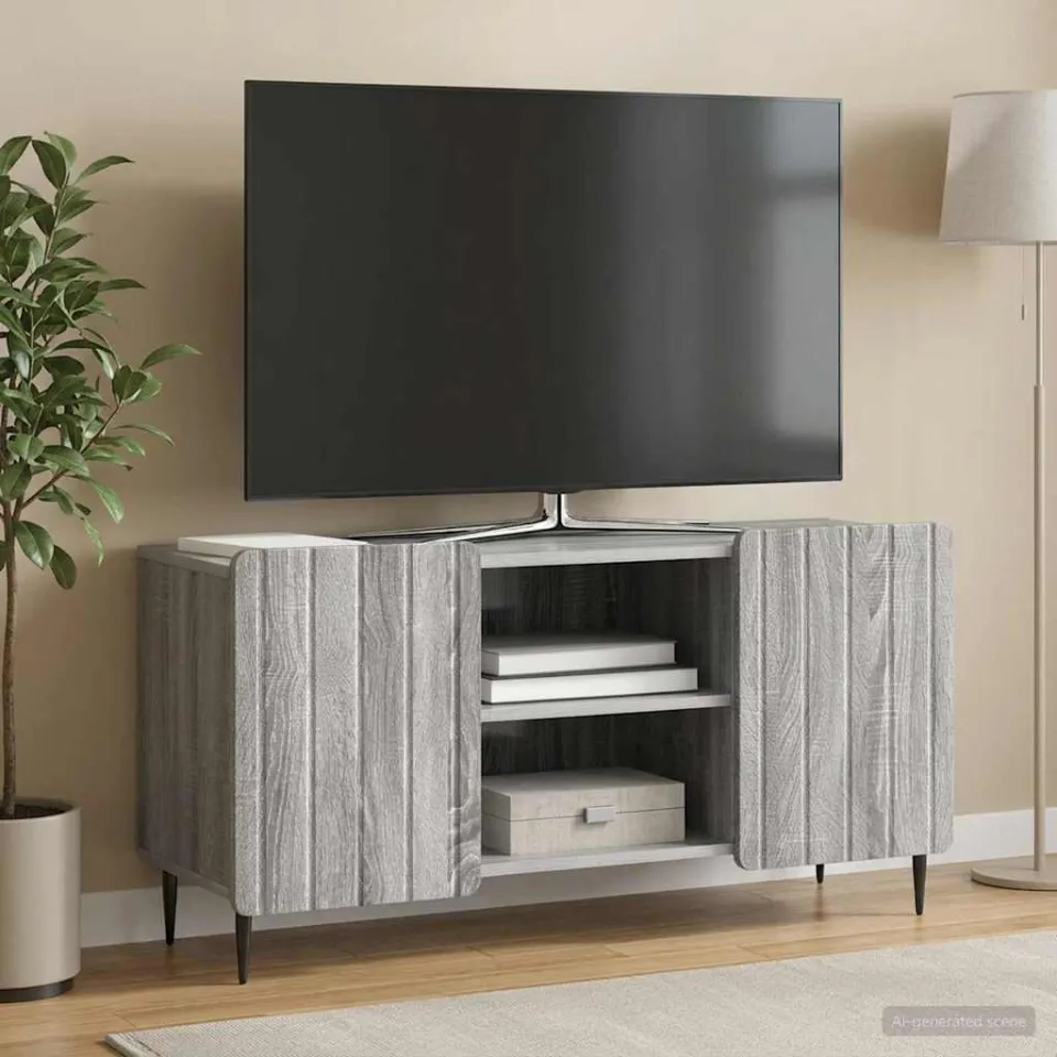 vidaXL TV-kast 102 x 34,5 x 52 cm Grijs sonoma Bewerkt hout, foto 4