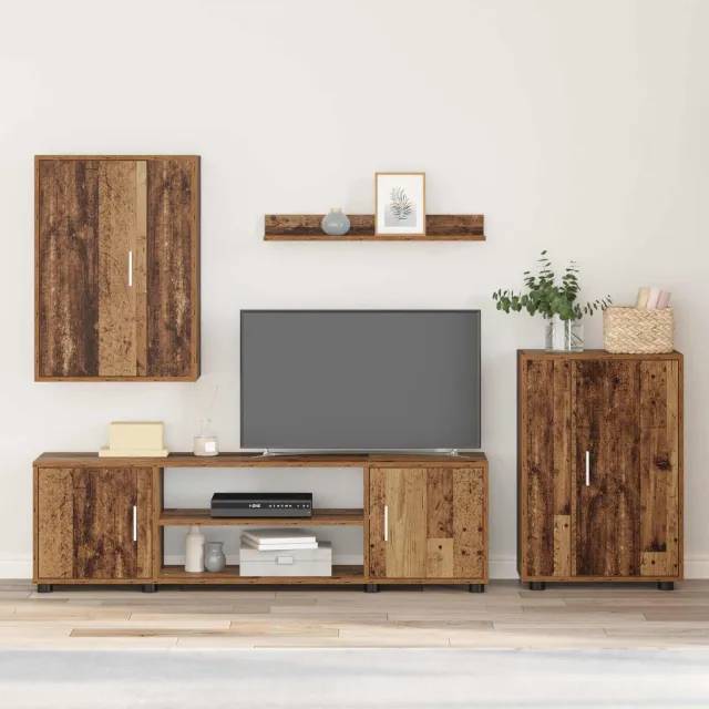 vidaXL Tv-meubelset 140 x 40 x 33 cm Oud Hout bruin, foto 2
