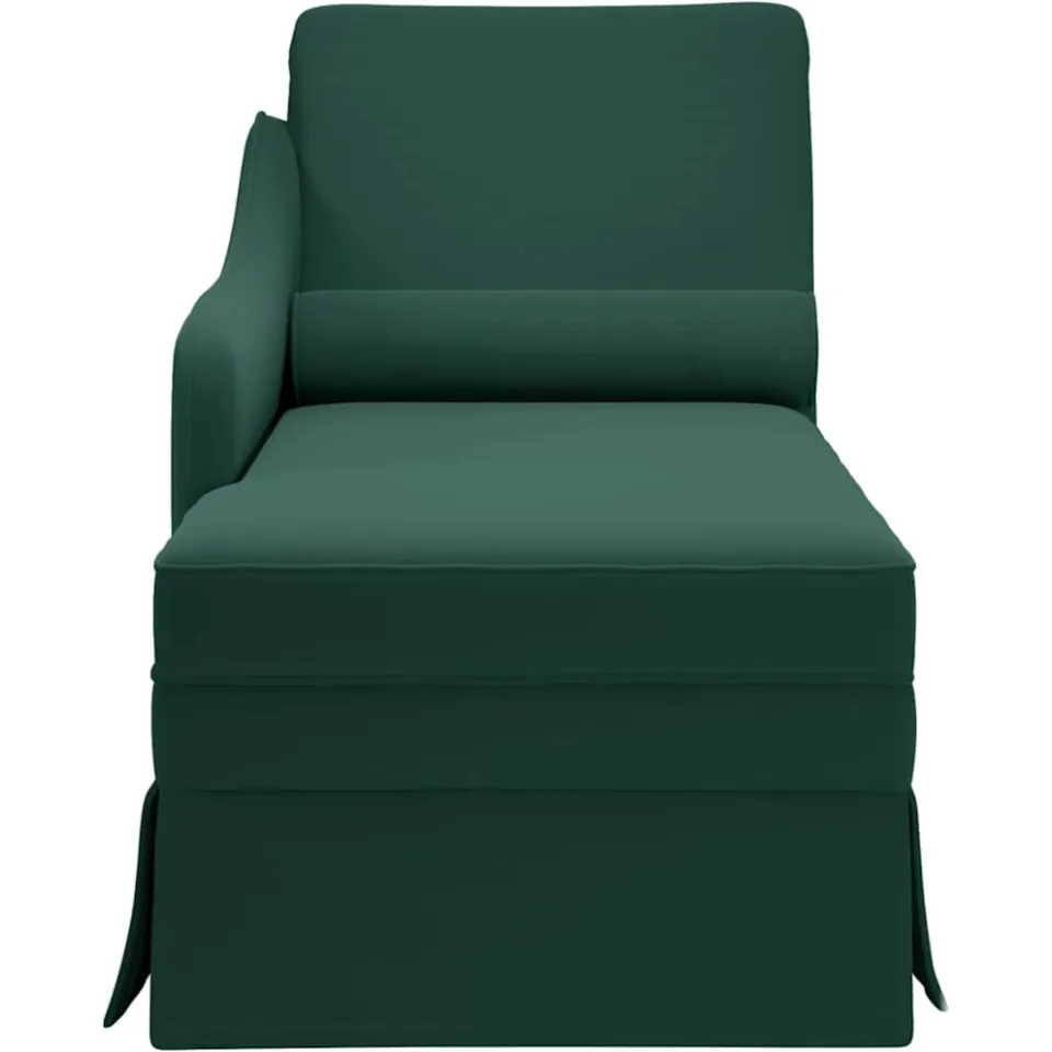 vidaXL Chaise longue met bolster&rechterarmleuning fluweel donkergroen