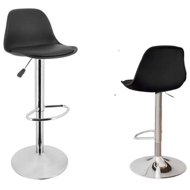 Cleo Art Draaibare Barstoel Hoker Zwart Eco-leer Verstelbaar - Comfort Novara