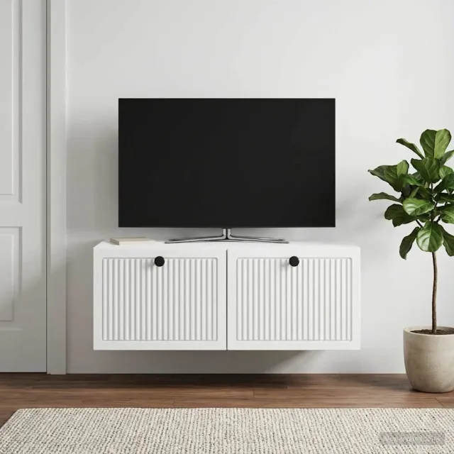 vidaXL Wandbeugel TV-kast Wit 78,5 x 41 x 30 cm Bewerkt hout