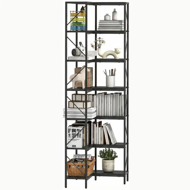 Homcom Boekenplank - Spaanplaat - 60x60x198cm - Zwart