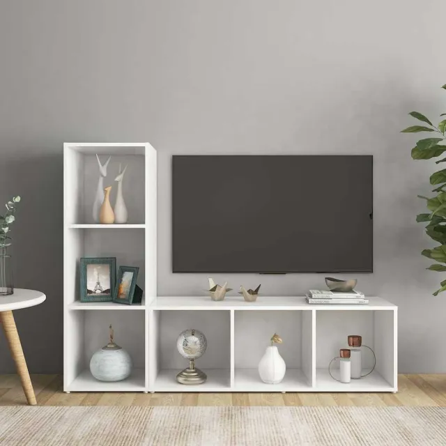 vidaXL Tv-meubelen 2 st 107x35x37 cm bewerkt hout wit