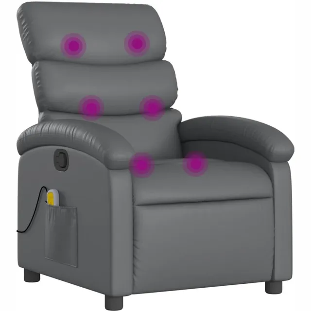 vidaXL Massagestoel - verstelbaar - kunstleer - grijs