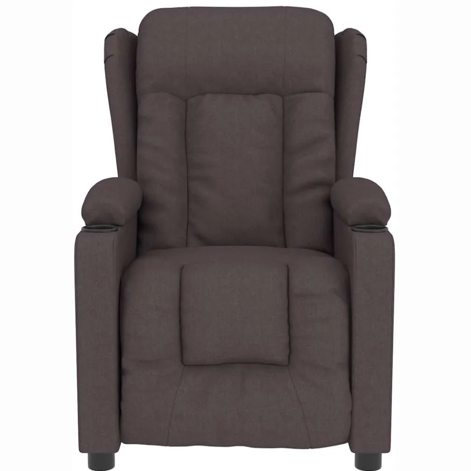 vidaXL Massagestoel stof donkerbruin