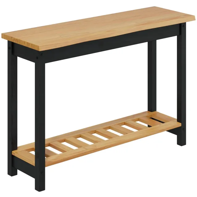 vidaXL Wandtafel - EKAI - Zwart - 112 - x - 35 - x - 76 - cm - Massief - grenenhout