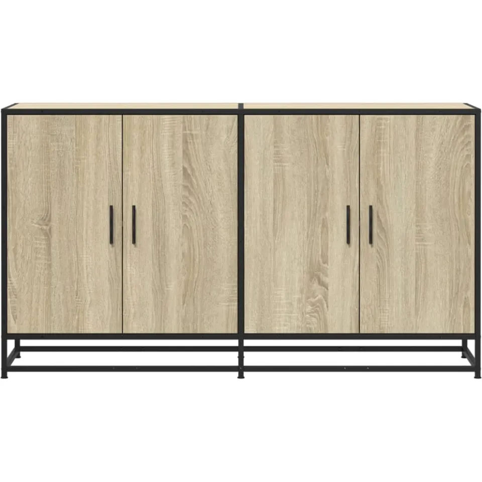 vidaXL Dressoir 134x35x76 cm bewerkt hout sonoma eikenkleurig, foto 4