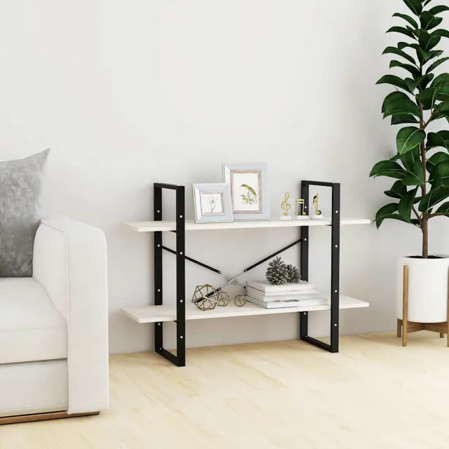 vidaXL Boekenkast met 2 schappen 100x30x70 cm massief grenenhout wit, foto 2