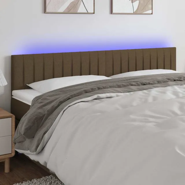 vidaXL Hoofdbord LED 180x5x78/88 cm stof donkerbruin bruin