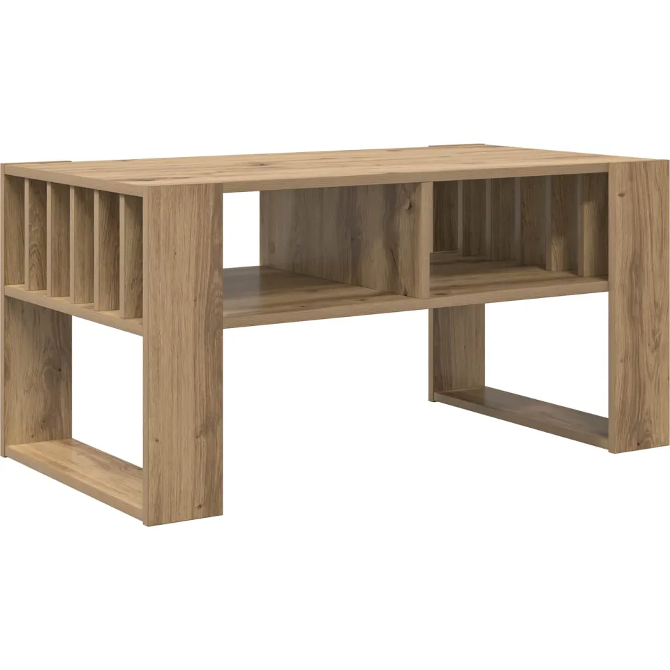 vidaXL Salontafel Artisan Eiken 92 x 49,5 x 45 cm Bewerkt hout, foto 3
