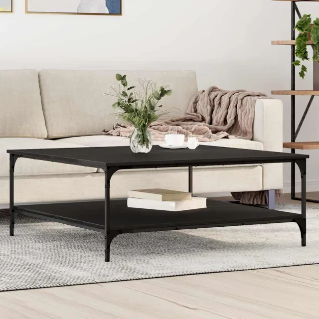 vidaXL Salontafel Zwart eiken 100 x 100 x 40 cm Bewerkt hout