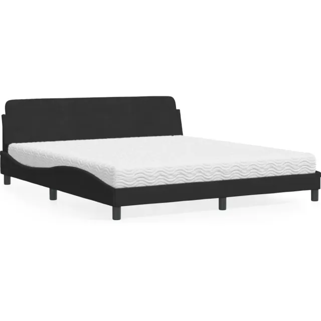 vidaXL Bed met matras "Dover" fluweel zwart 180x200 cm