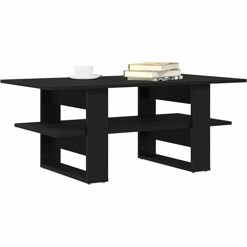 vidaXL Salontafel Zwart Eiken 102 x 55 x 42 cm Bewerkt hout