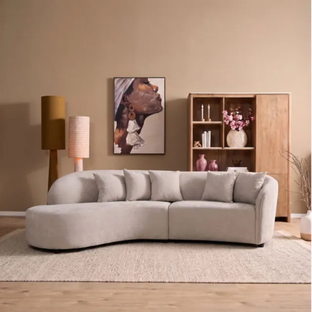 Starfurn MySofa Novi Hoekbank lounge L + 3 zits - lichtgrijs
