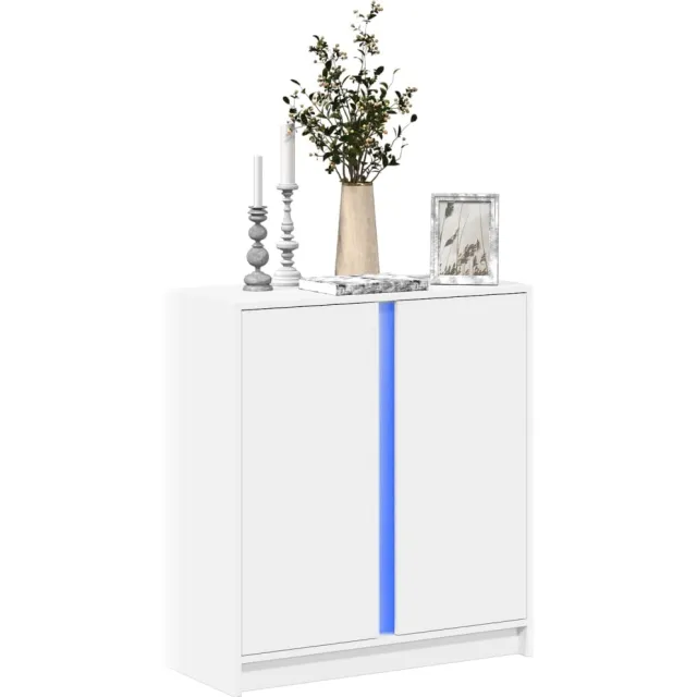 vidaXL Dressoir met LED 77x34x85 cm bewerkt hout wit