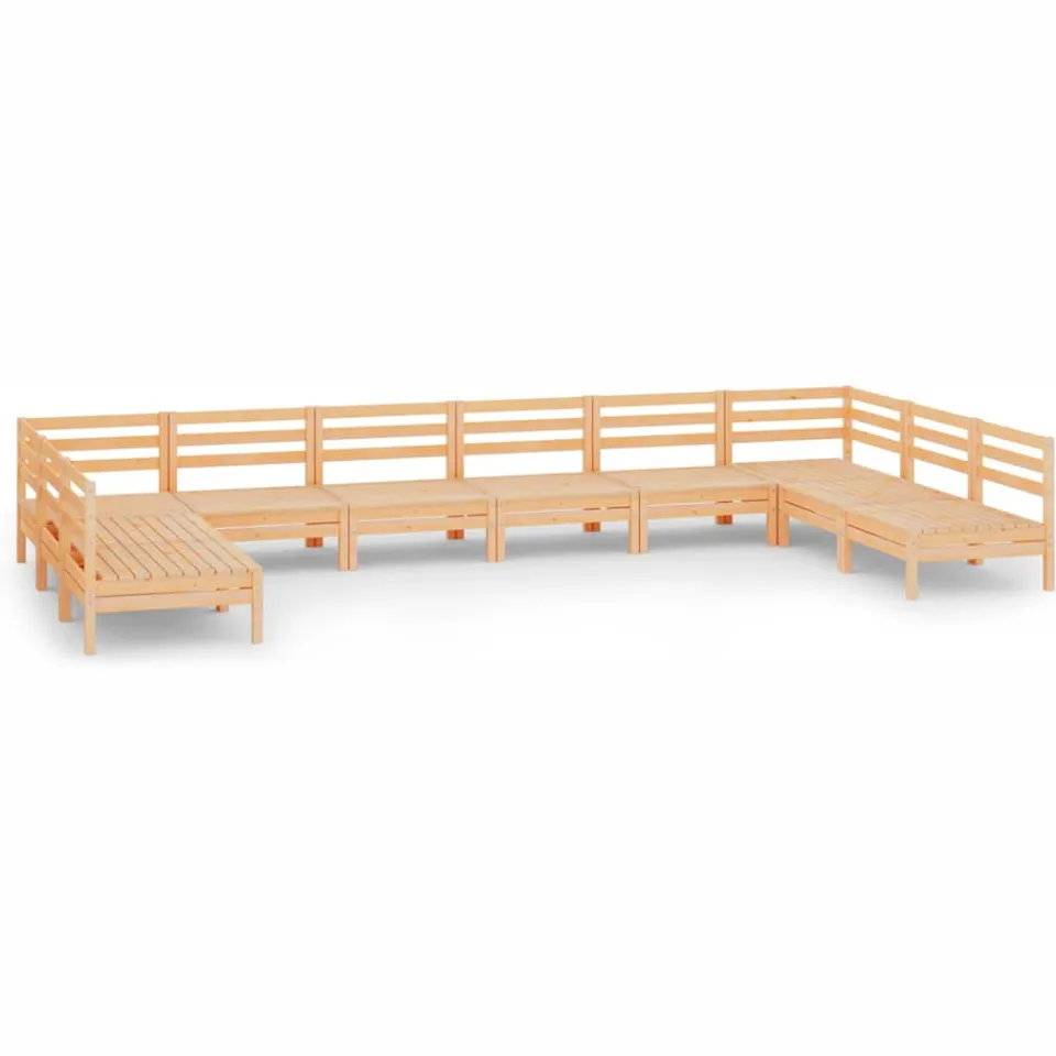 vidaXL 10-delige Loungeset massief grenenhout Bruin