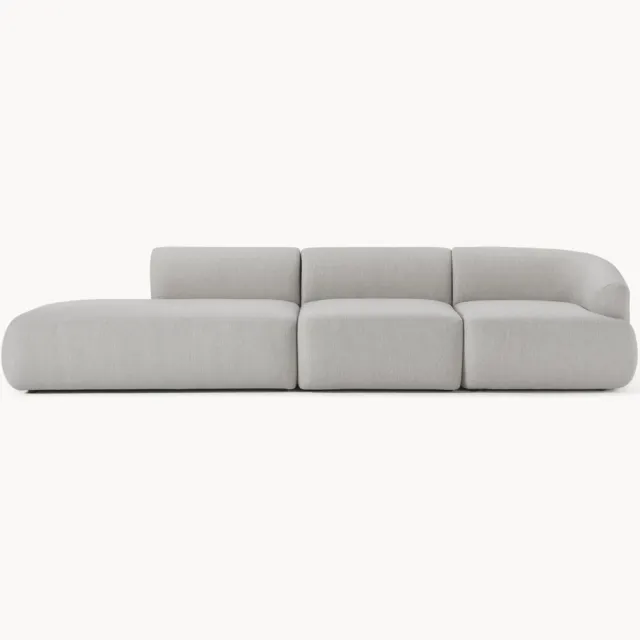 Westwing Collection Modulaire chaise lounge Sofia (2-zits) Grijs