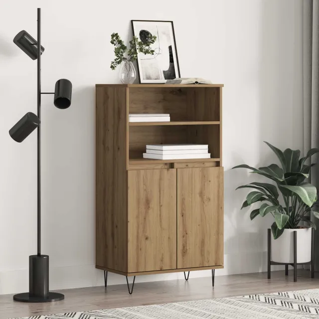 vidaXL Highboard Bruin 60 x 36 x 110 cm Bewerkt hout, foto 2