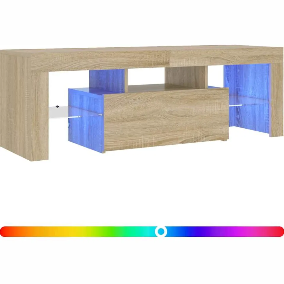 vidaXL Tv-meubel met LED-verlichting 120x35x40cm sonoma eikenkleurig Bruin