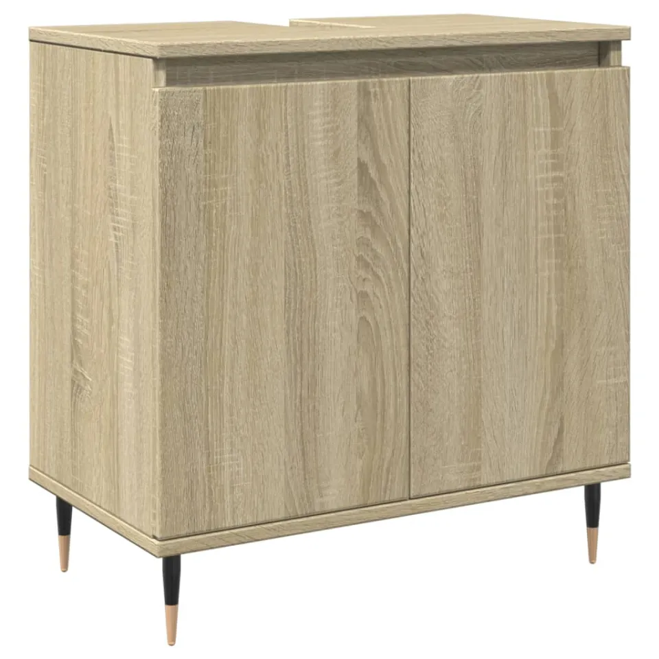 vidaXL 3-delige Badkamermeubelset bewerkt hout sonoma eikenkleurig, foto 3