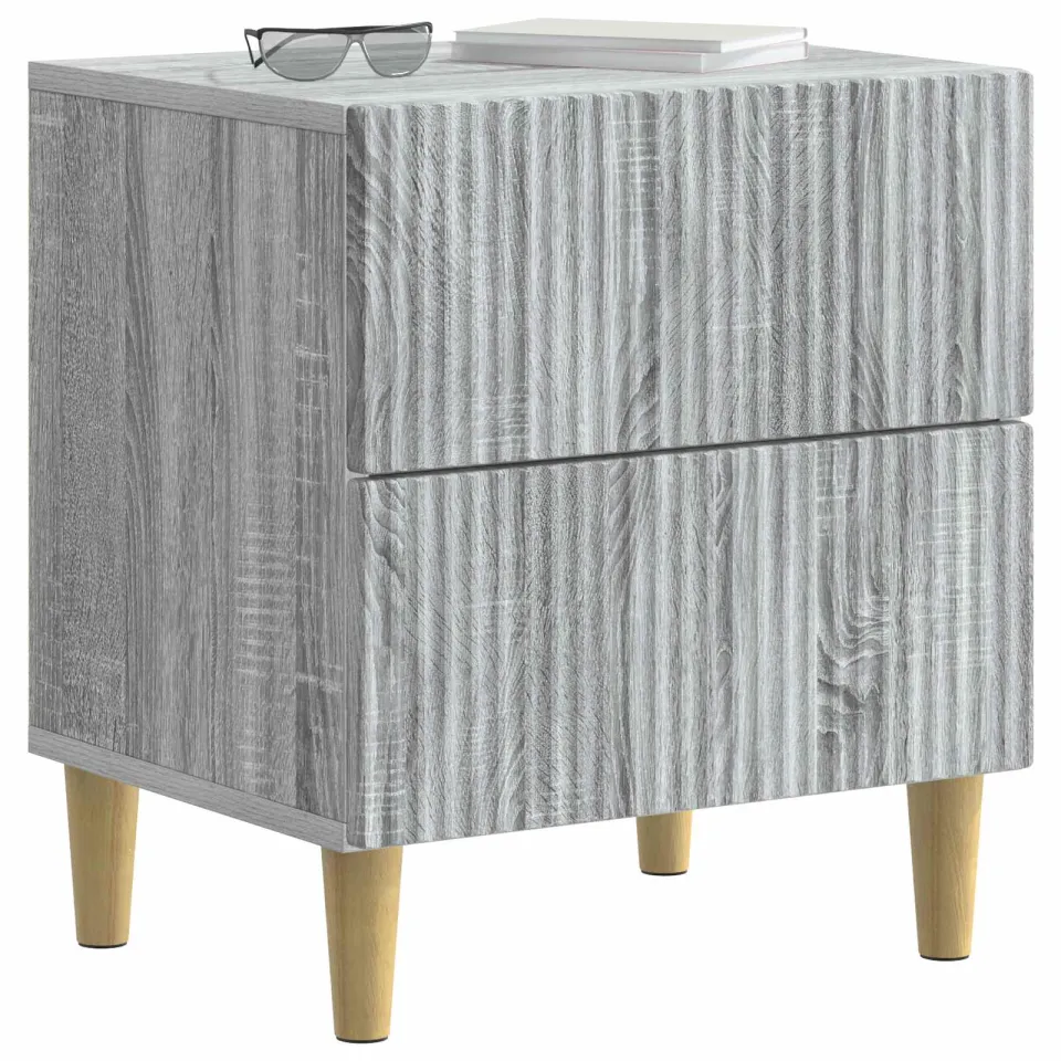 vidaXL Nachtkastje Grijs sonoma 43 x 34,5 x 48 cm Bewerkt hout