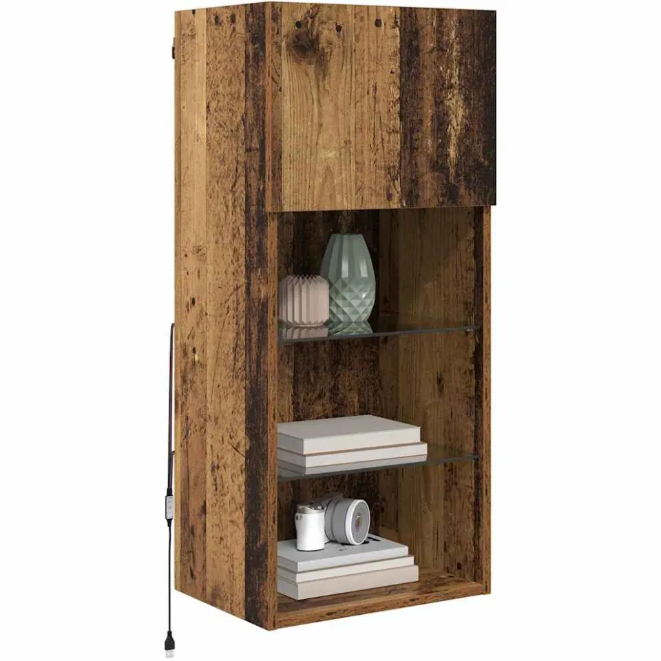 vidaXL Wandgemonteerd tv-meubel 40,5 x 30 x 90 cm Oudhout Bewerkt hout Bruin