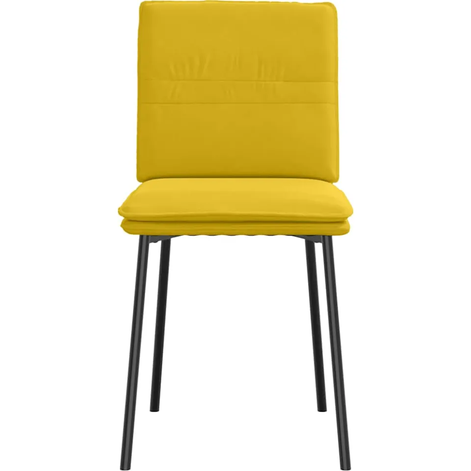 vidaXL Eetkamerstoelen 2 st fluweel geel, foto 4