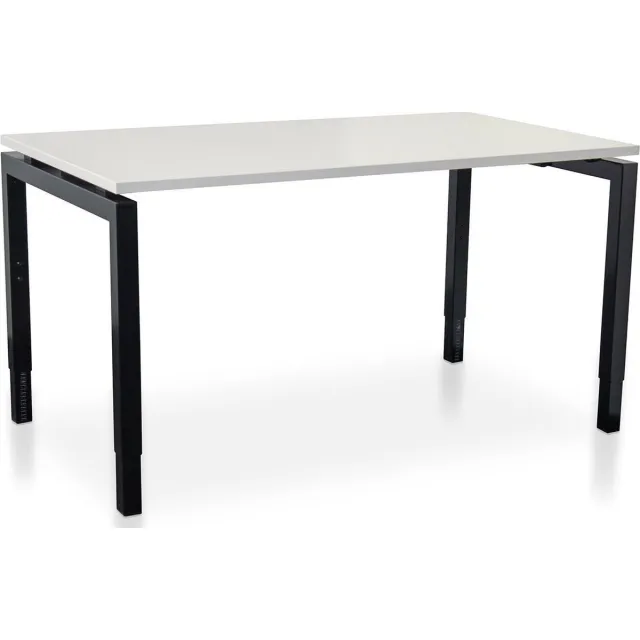 Start Nevada Rechthoek bureau instelbaar | Start Nevada | 160 x 80 cm | Frame zwart - blad wit Zwart frame - wit blad