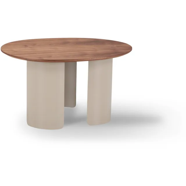 Icon Living Salontafel Sarah 002 Organisch 70x56x38 Walnoot Poot Creme Wit