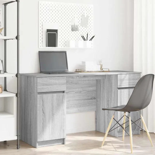 vidaXL Bureau Grijs sonoma 140 x 49 x 76 cm Bewerkt hout, foto 2