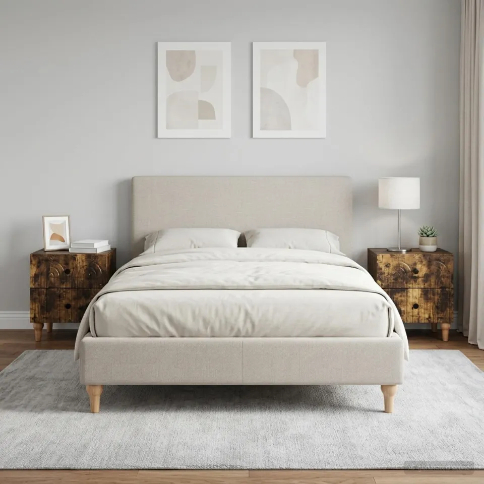 vidaXL Nachtkastje 2 st Gerookt eiken 43 x 34,5 x 48 cm Bewerkt hout, foto 4