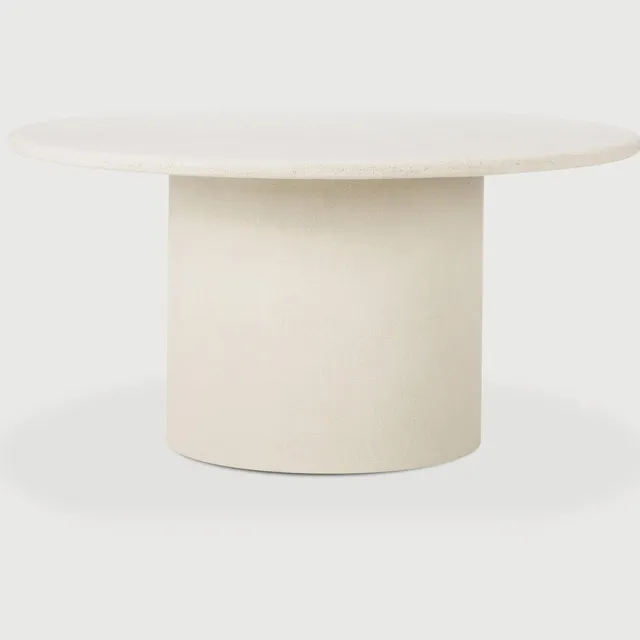 Ethnicraft Ronde Eettafel 'Elements' Microcement, 150cm, kleur Off White