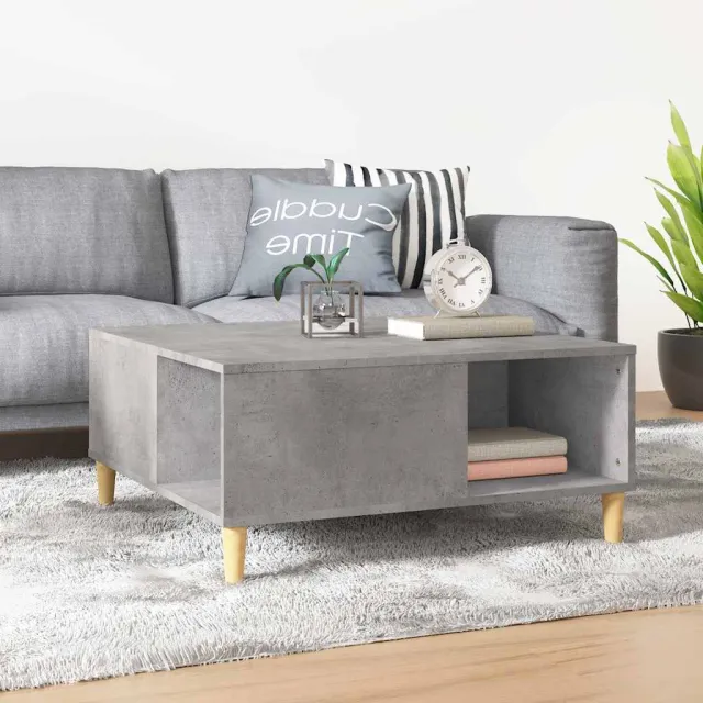 vidaXL Salontafel 80x80x36,5 cm bewerkt hout betongrijs