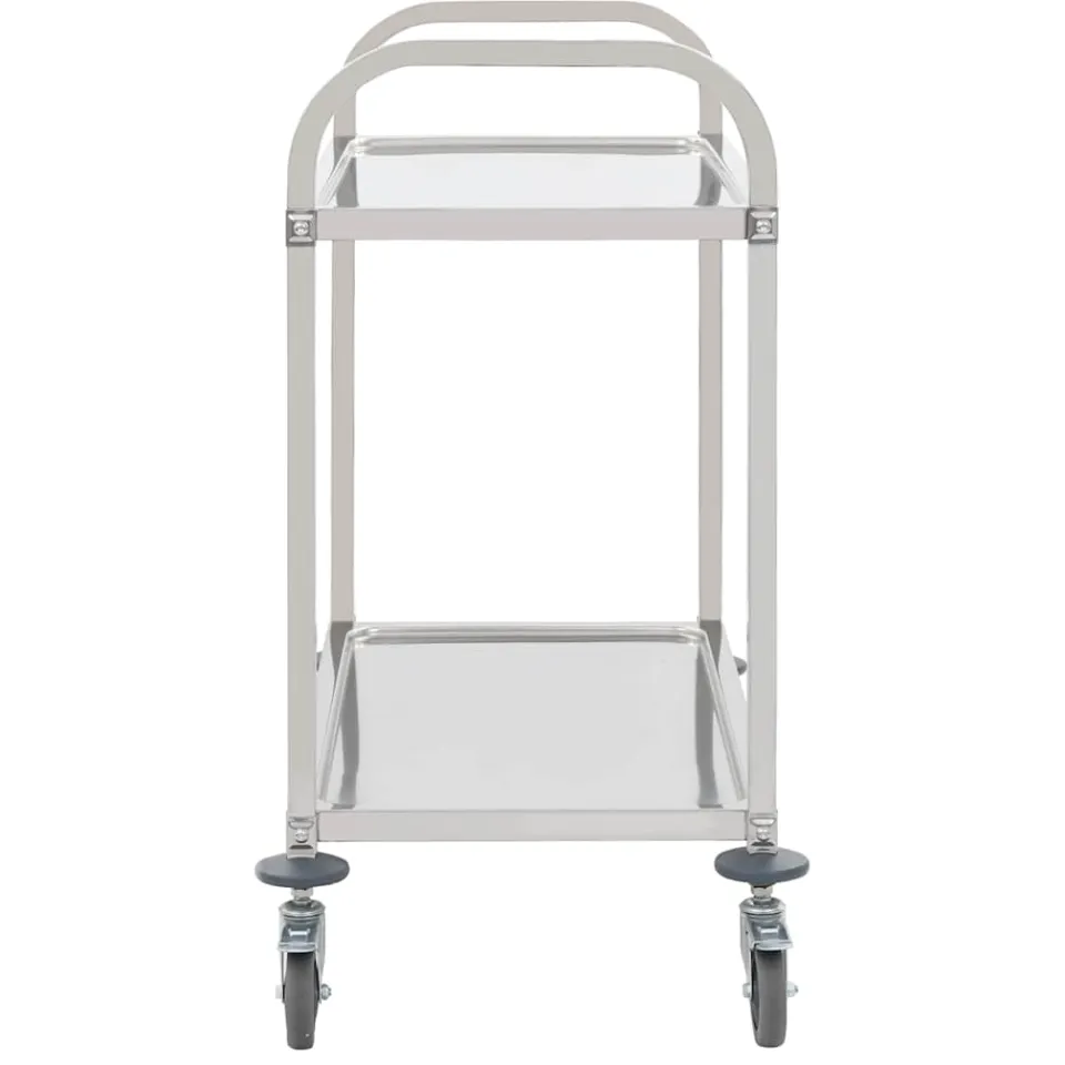 vidaXL Keukentrolley 2-laags 95x45x83,5 cm roestvrij staal, foto 3