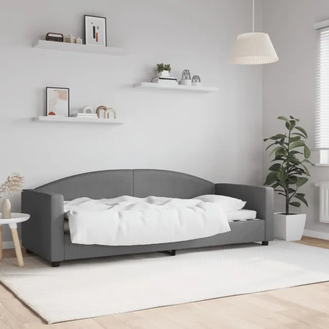 vidaXL Slaapbank 80x200 cm stof donkergrijs grijs