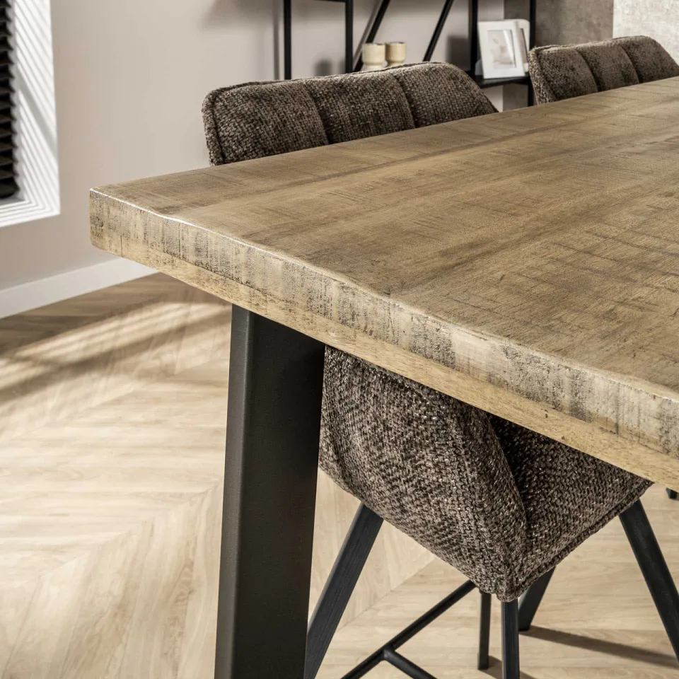 LifestyleFurn Industriële Bartafel 'Barbra' 135 x 70cm, kleur Naturel, foto 4