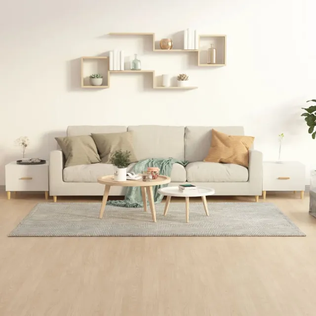 vidaXL Salontafels 2 st 50x50x40 cm bewerkt hout hoogglans wit, foto 2