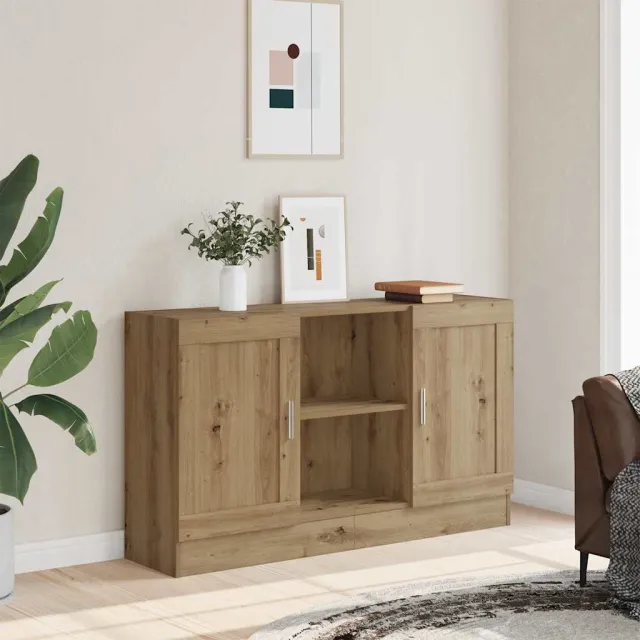 vidaXL Dressoir 120x30,5x70 cm bewerkt hout artisanaal eikenkleurig Bruin