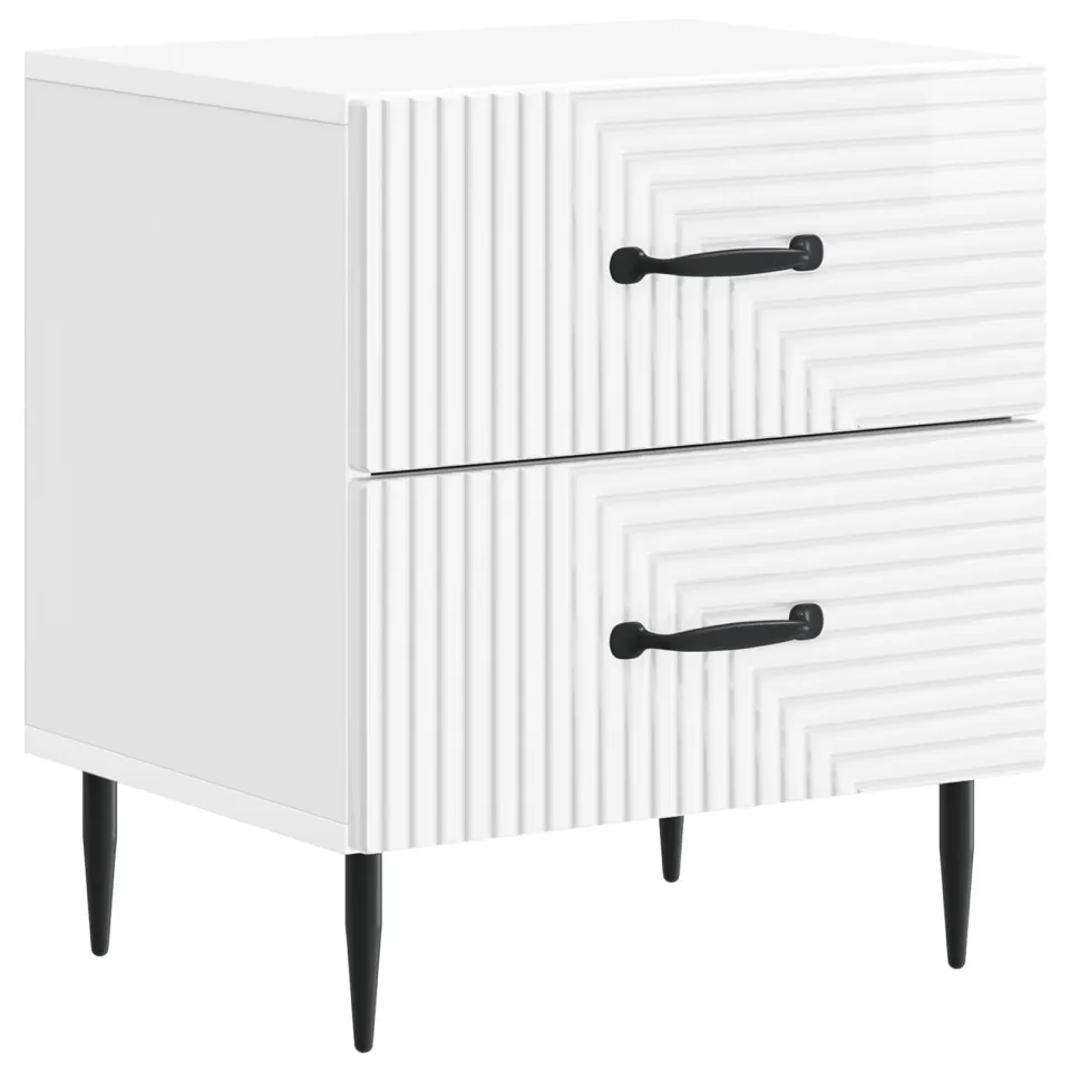 vidaXL Nachtkastje Hoogglans Wit 43 x 34,5 x 47,5 cm Bewerkt hout, foto 3
