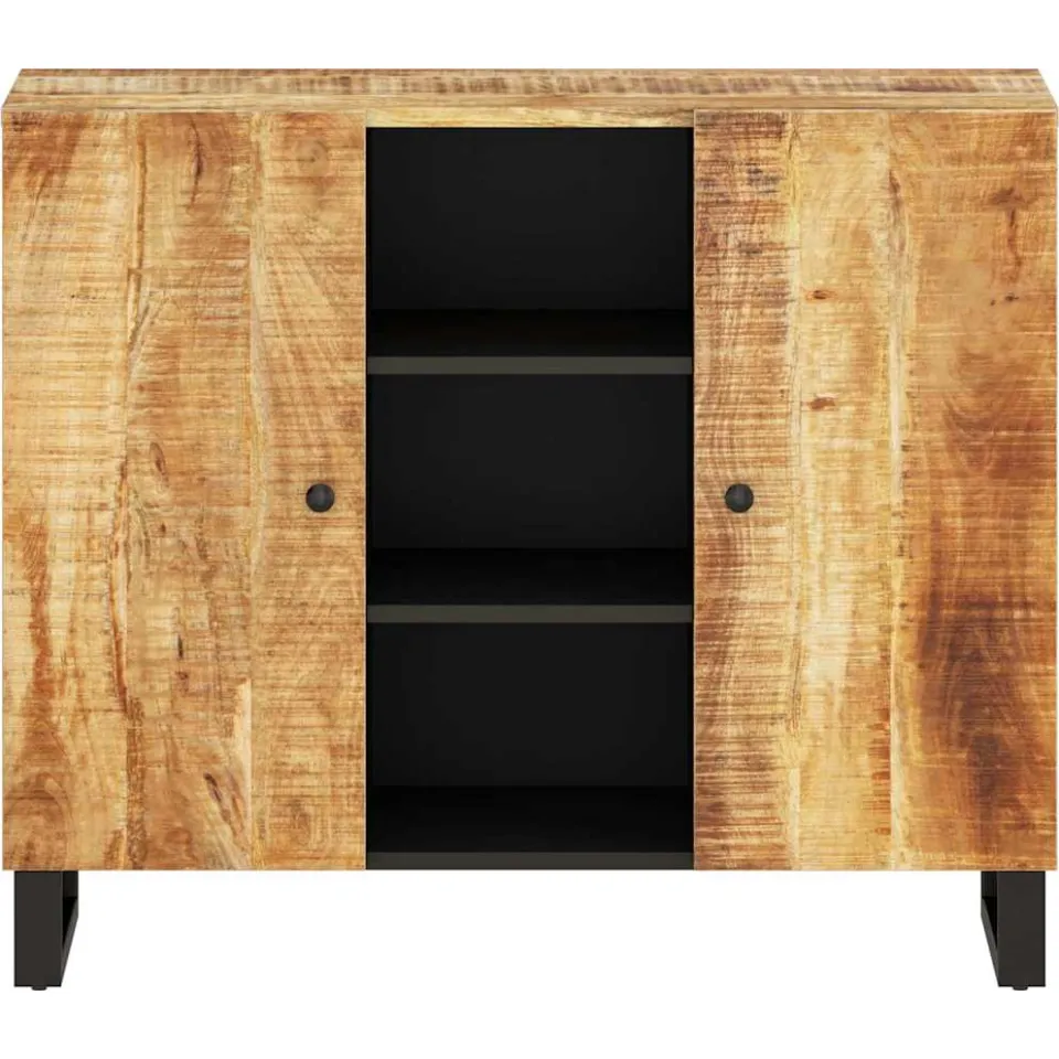 vidaXL Dressoir met 2 deuren 90x33x75 cm massief mangohout Bruin